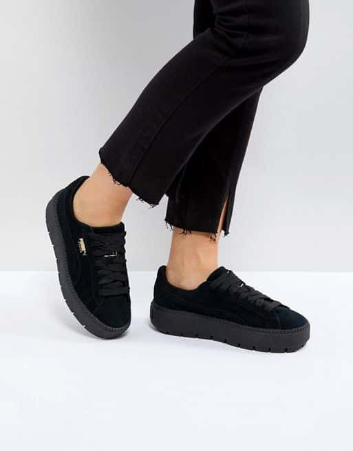 black puma platform shoes